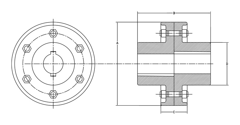 rigid flange coupling diagram