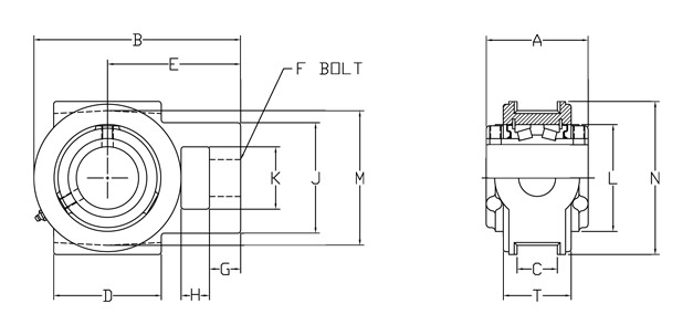 type e wide slot take-up bearings diagram